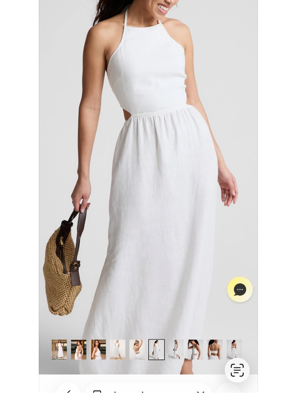 Nwt Beyond yoga SoftWash Linen Halter Dress